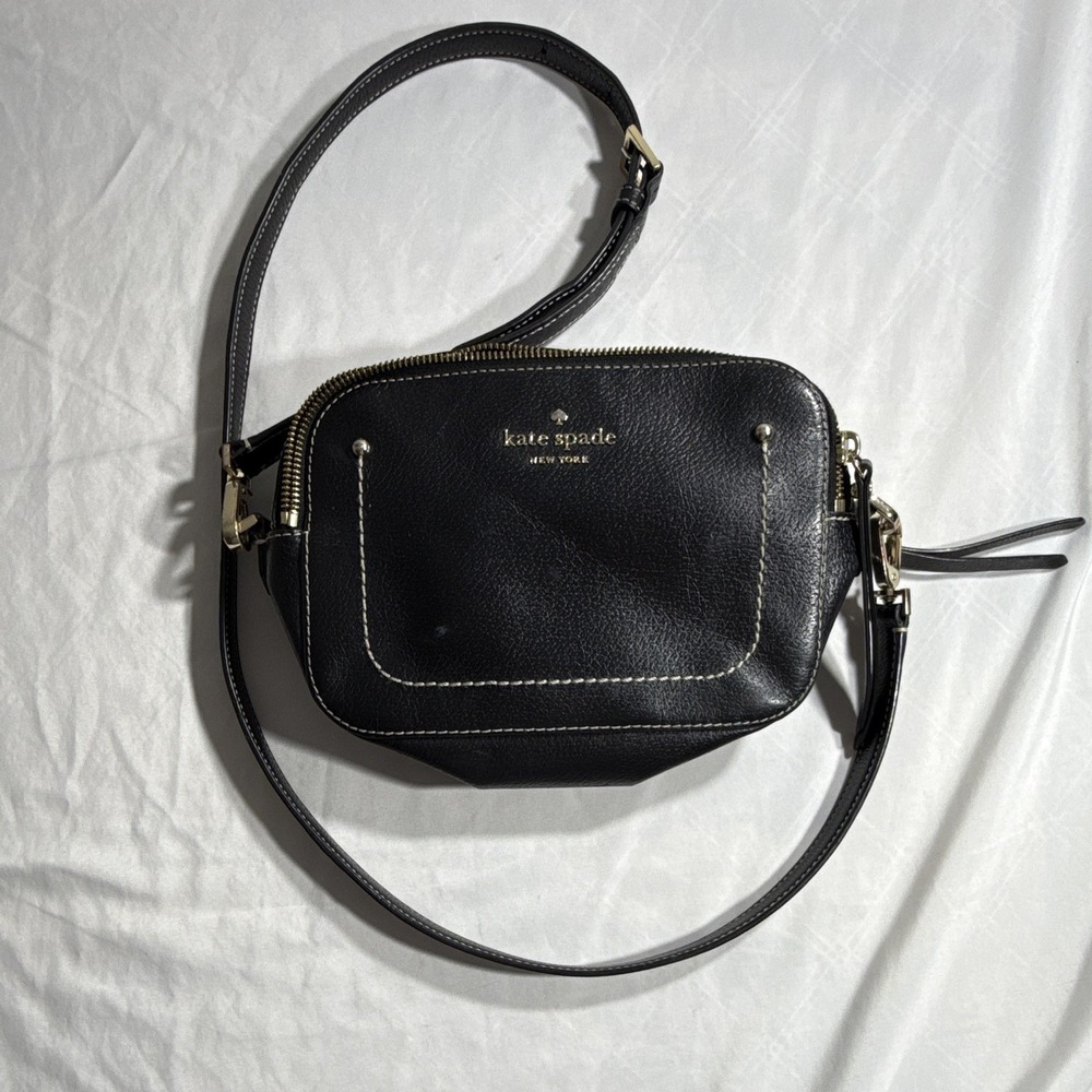 Kate Spade Thompson Street Juliet Crossbody Small Black Leather Purse